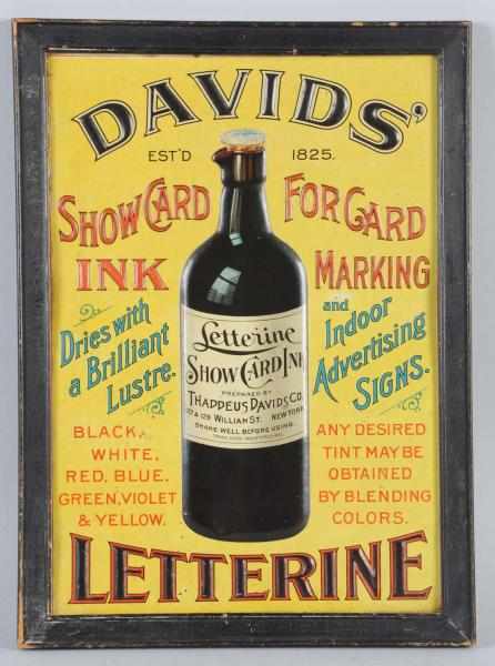 Appraisal: Early Embossed Tin David's Letterine Sign Circa s Nice bright