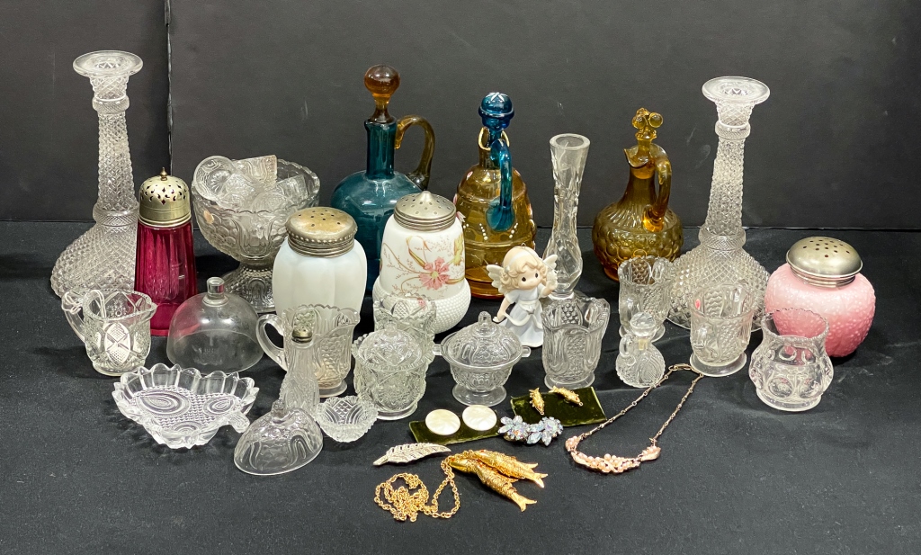 Appraisal: COLLECTION OF ASSORTED GLASSWARE Nineteenth and th century Including cruets