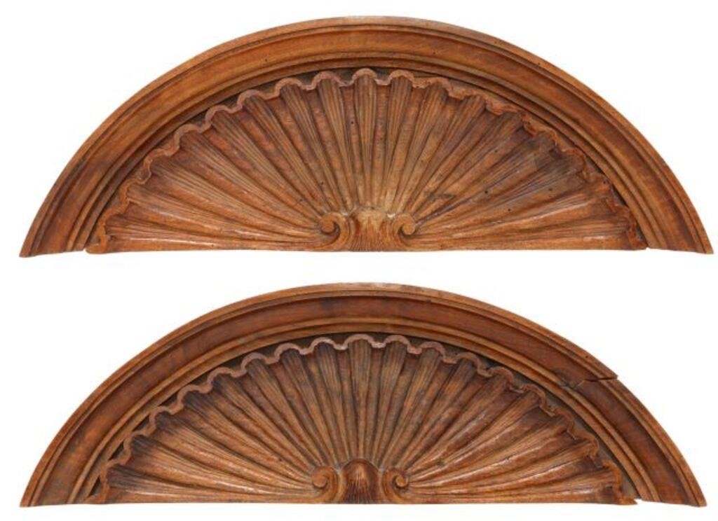 Appraisal: lot of Architectural over door panels rounded arch with carved