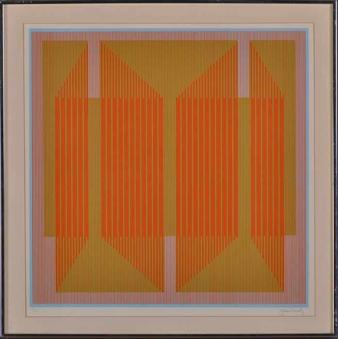 Appraisal: JULIAN STANCZAK b THREE COLOR CART-OUT Serigraph in colors x