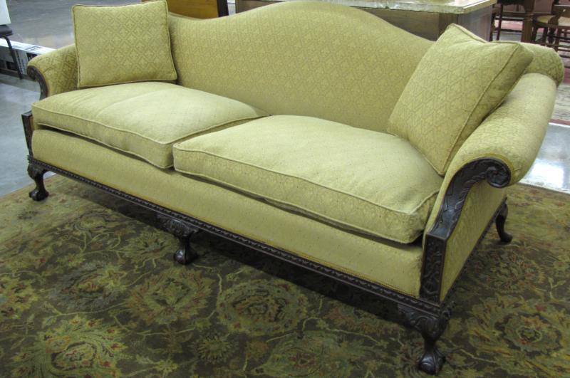 Appraisal: Vintage Grand Rapids Chippendale Style Sofa circa 's carved mahogany