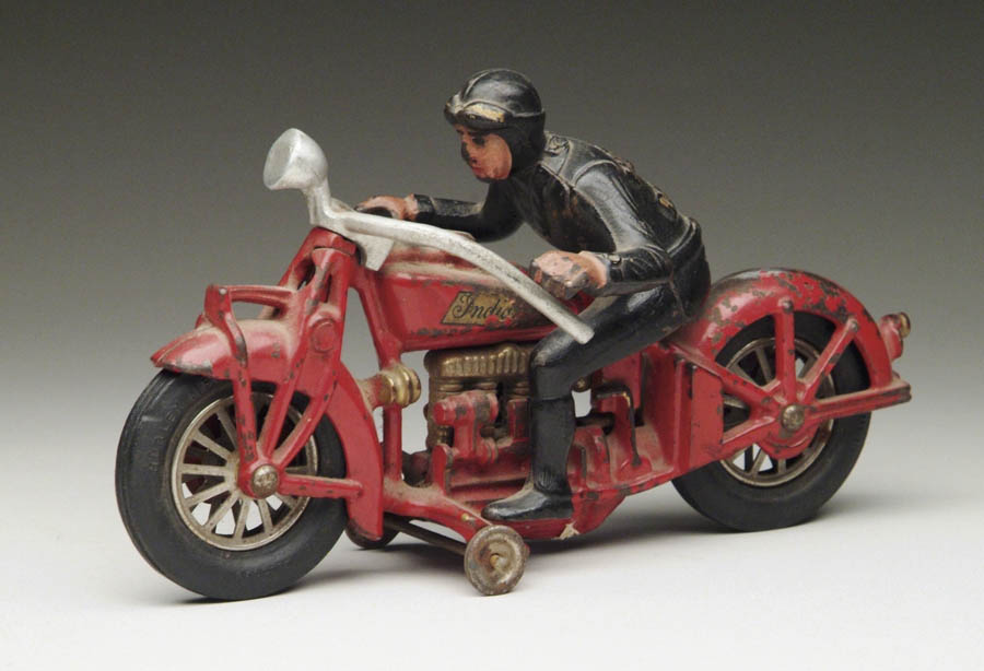 Appraisal: HUBLEY INDIAN MOTORCYCLE W HARLEY DAVIDSON HILLCLIMBER FIGURE -cylinder motorcycle