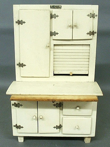 Appraisal: - Rare Schoenhut miniature Hoosier cupboard with original label Schoenhut