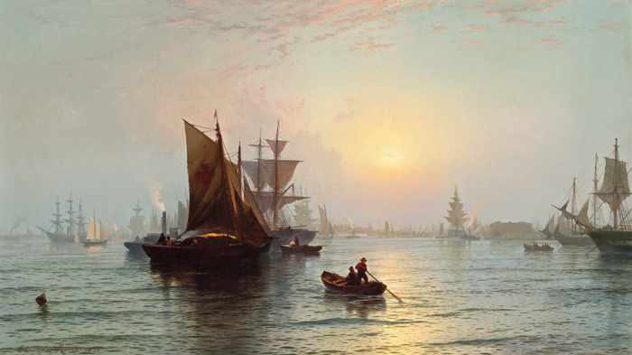 Appraisal: EDWARD MORAN American - ''Summer Morning New York Bay'' oil