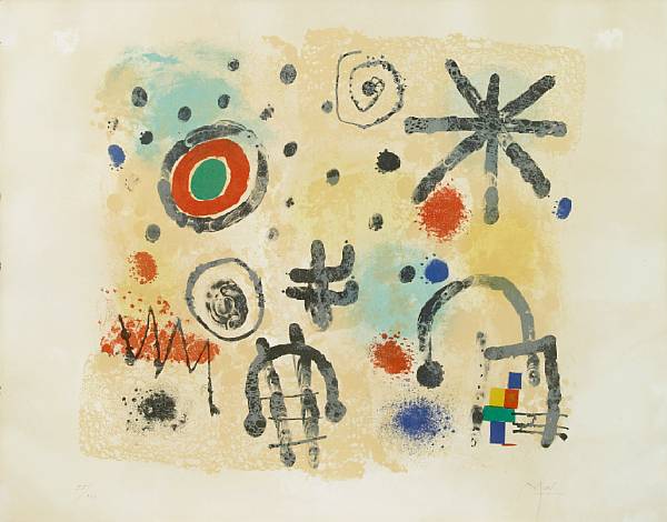 Appraisal: Joan Mir Spanish - Signs and Meteors M Lithograph in