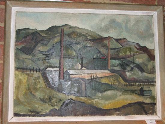 Appraisal: BERNICE CARLILL TH CENTURY 'Brickworks Cwmavon' oil on canvas x