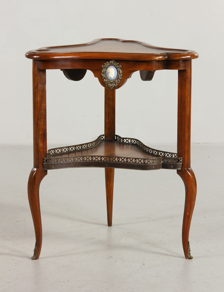 Appraisal: - th C Fruitwood Table Early th century triangle-shaped table