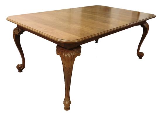 Appraisal: th C French style dining table oblong top with molded