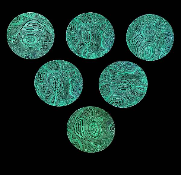 Appraisal: Six Piero Fornasetti Malachite Series porcelain plates - Each shallow