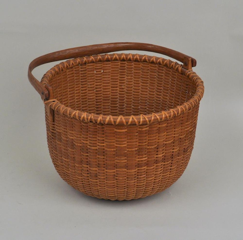 Appraisal: Jose Formoso Reyes Nantucket Lightship Basket Philippine - with decorative