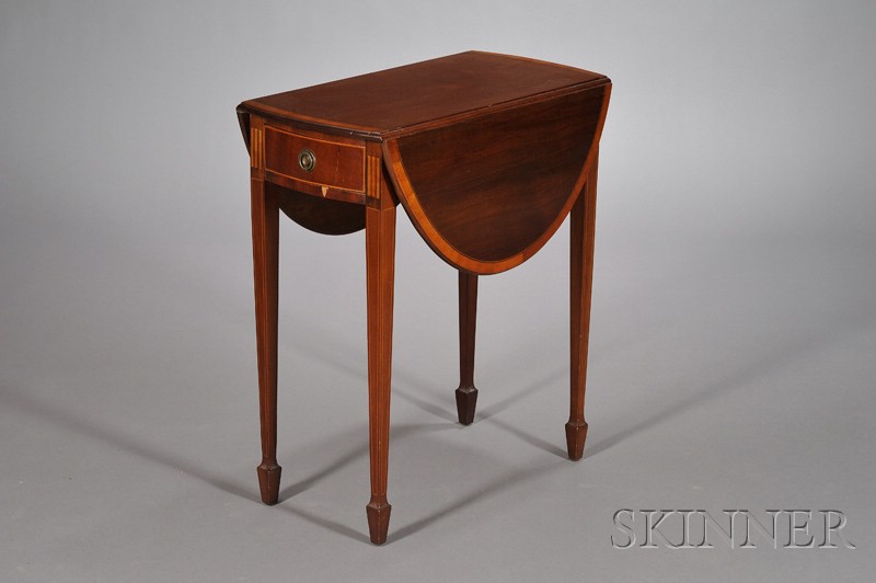 Appraisal: George III Style Crossbanded Mahogany Diminutive Pembroke Table with D-shaped