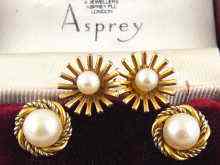 Appraisal: A pair of carat yellow and white gold cultured pearl