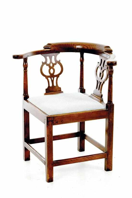 Appraisal: George III mahogany and elm roundabout chair late th century