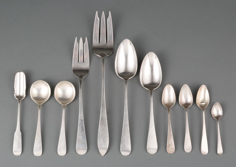 Appraisal: Group of Hand-Crafted American Sterling Silver Flatware th c Old