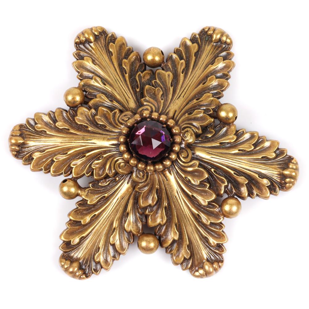 Appraisal: JOSEFF OF HOLLYWOOD LARGE H PIN BROOCH IN LAYERED LEAF