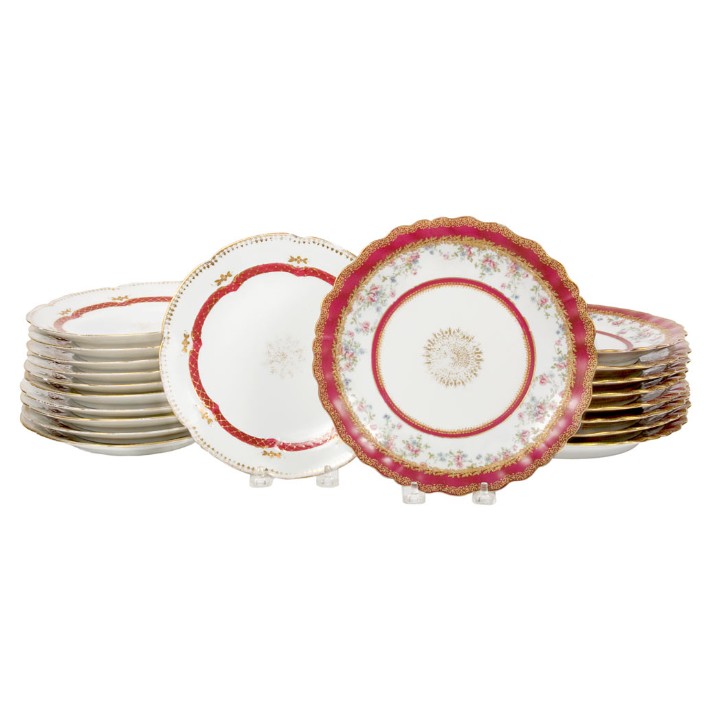 Appraisal: Two Sets of French Porcelain Dessert Plates Approximately twenty pieces