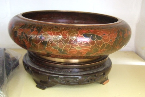 Appraisal: A Japanese cloisonee bowl th Century of compressed circular form