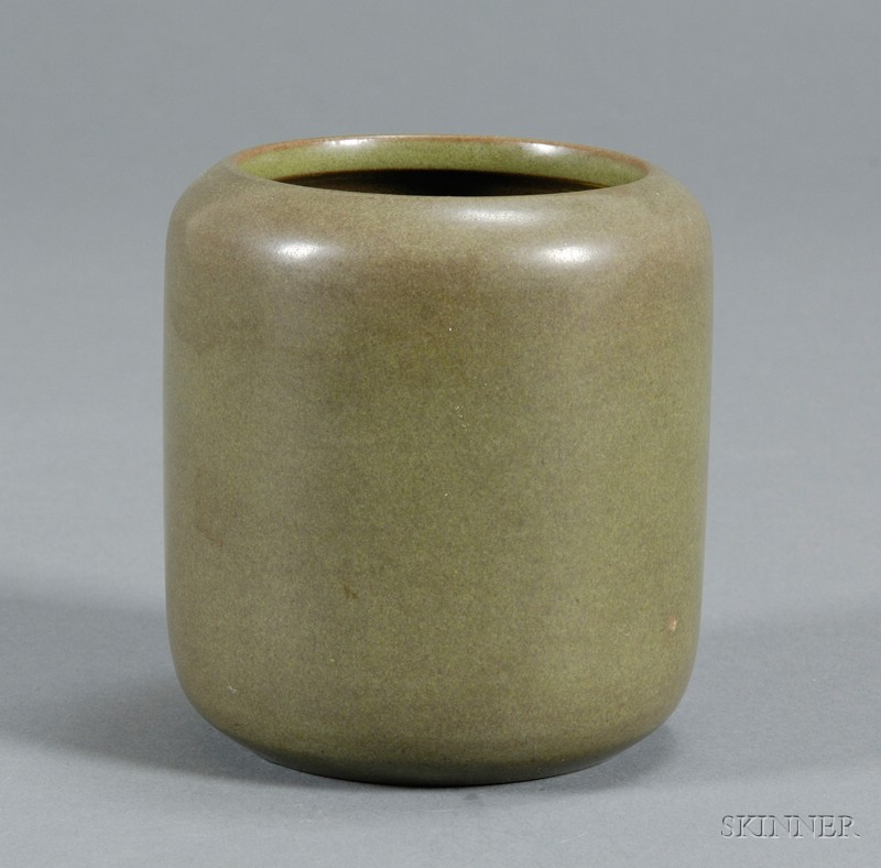 Appraisal: Marblehead Vase Pottery Marblehead Massachusetts - Cylindrical form with slanted