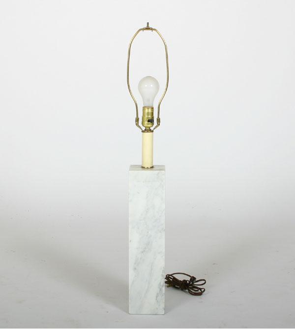 Appraisal: Modern Minimal alabaster monolith table lamp Marble