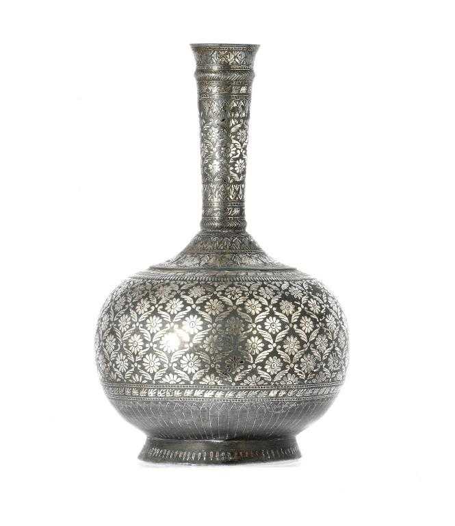 Appraisal: A BIDRI WARE VASE of compressed globular form with domed