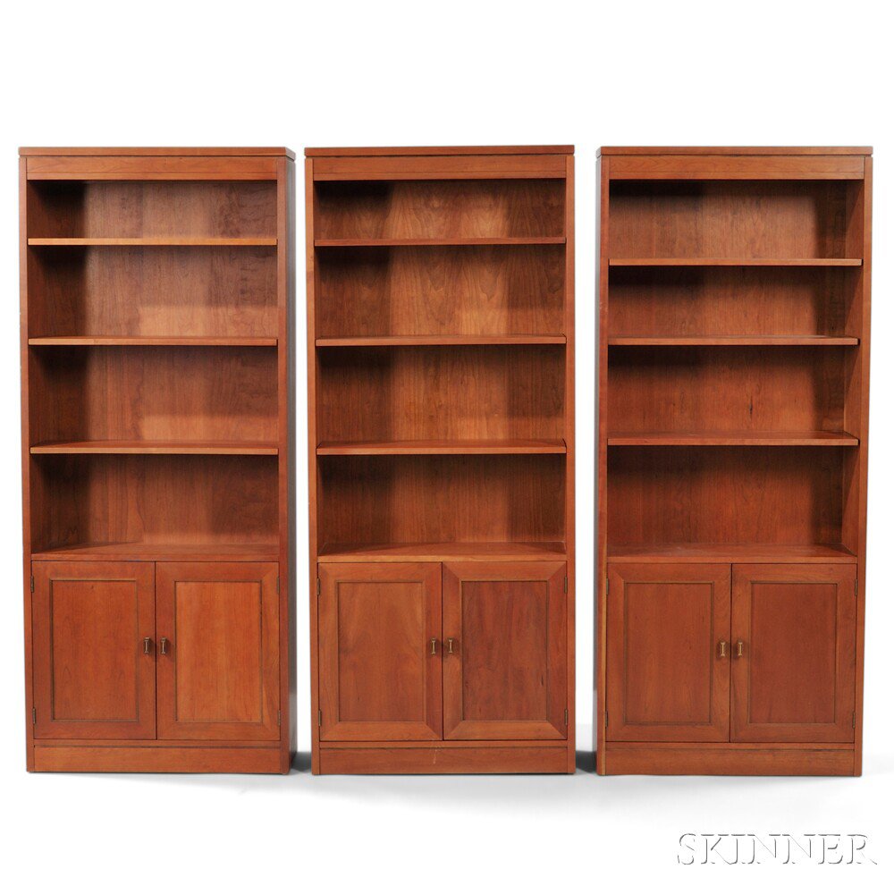 Appraisal: Three Stickley Bookcases Cherry New York Each with open top