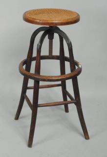 Appraisal: Thonet Style Adjustable Bentwood Iron High Stool Thonet style adjustable