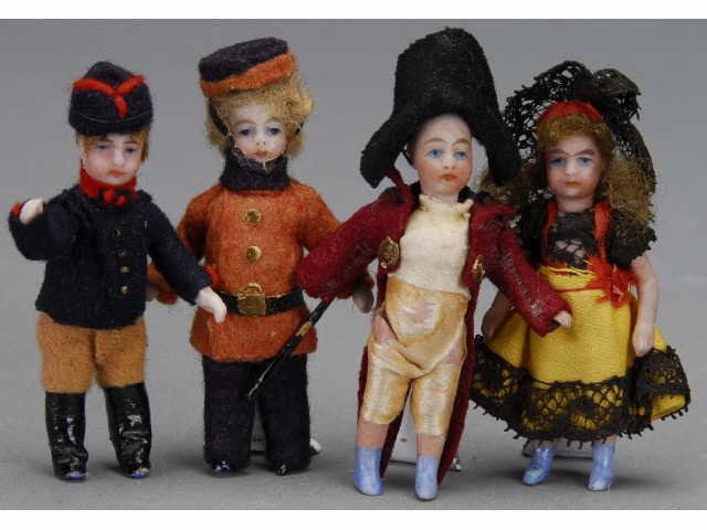 Appraisal: Lot Four Small French All Bisque Dolls France ca all