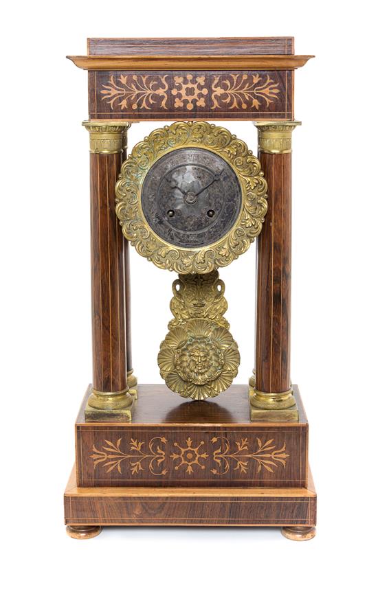 Appraisal: Sale Lot A Napoleon III Rosewood and Marquetry Portico Clock