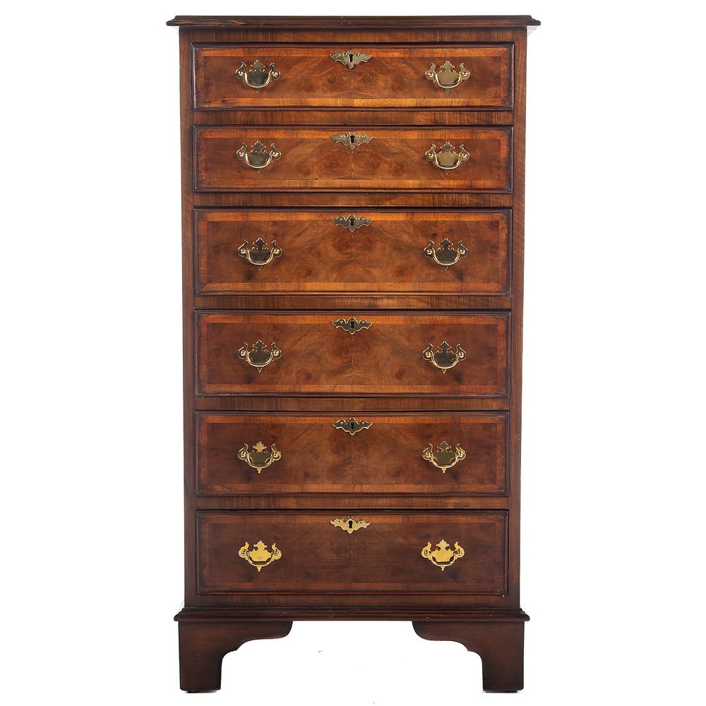 Appraisal: Victorian Banded Walnut Lingerie Chest Late th - early th