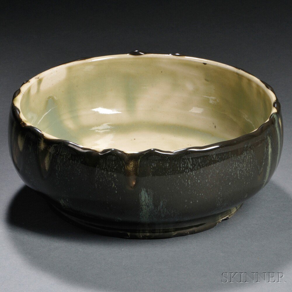 Appraisal: Dedham Pottery Bowl Dedham Massachusetts early th century Experimental green