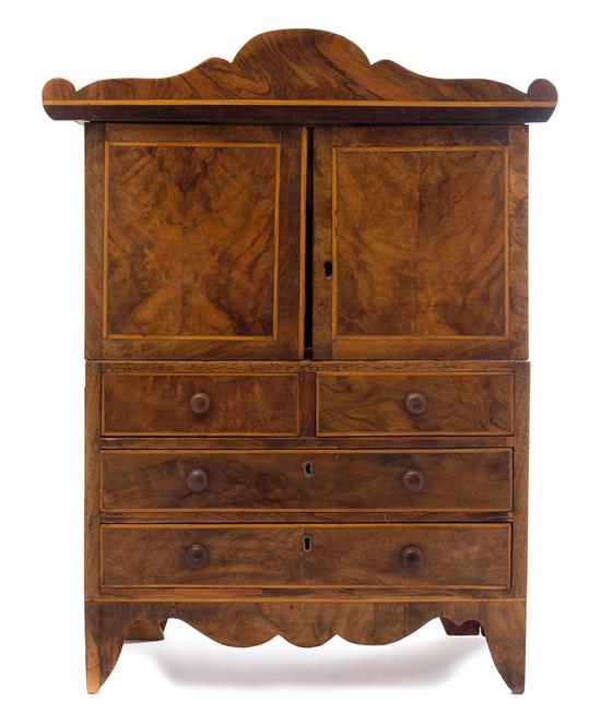 Appraisal: Sale Lot A Diminutive Burlwood Dresser Cabinet th th century