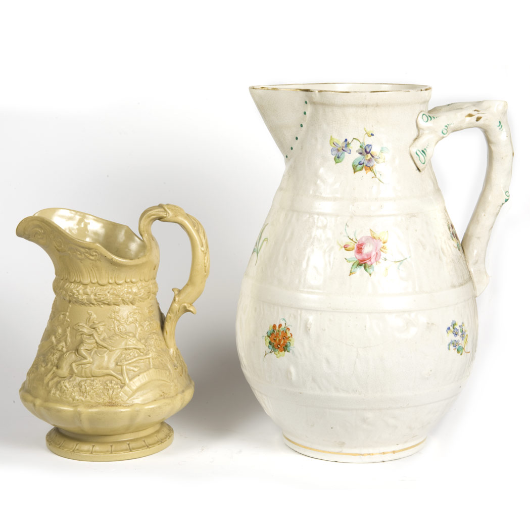 Appraisal: Group of Four Pottery and Porcelain Jugs