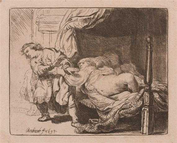 Appraisal: REMBRANDT HARMENSZ VAN RIJN Leiden - Amsterdam Joseph and Potiphar's