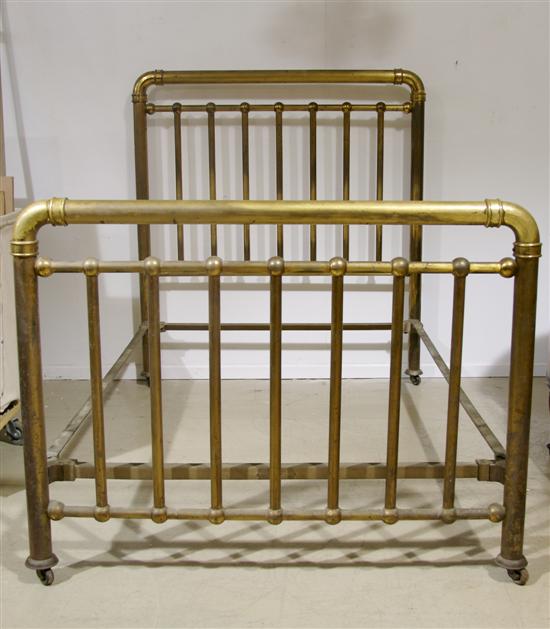 Appraisal: An American Brass and Iron Bed Art Bed Co Chicago