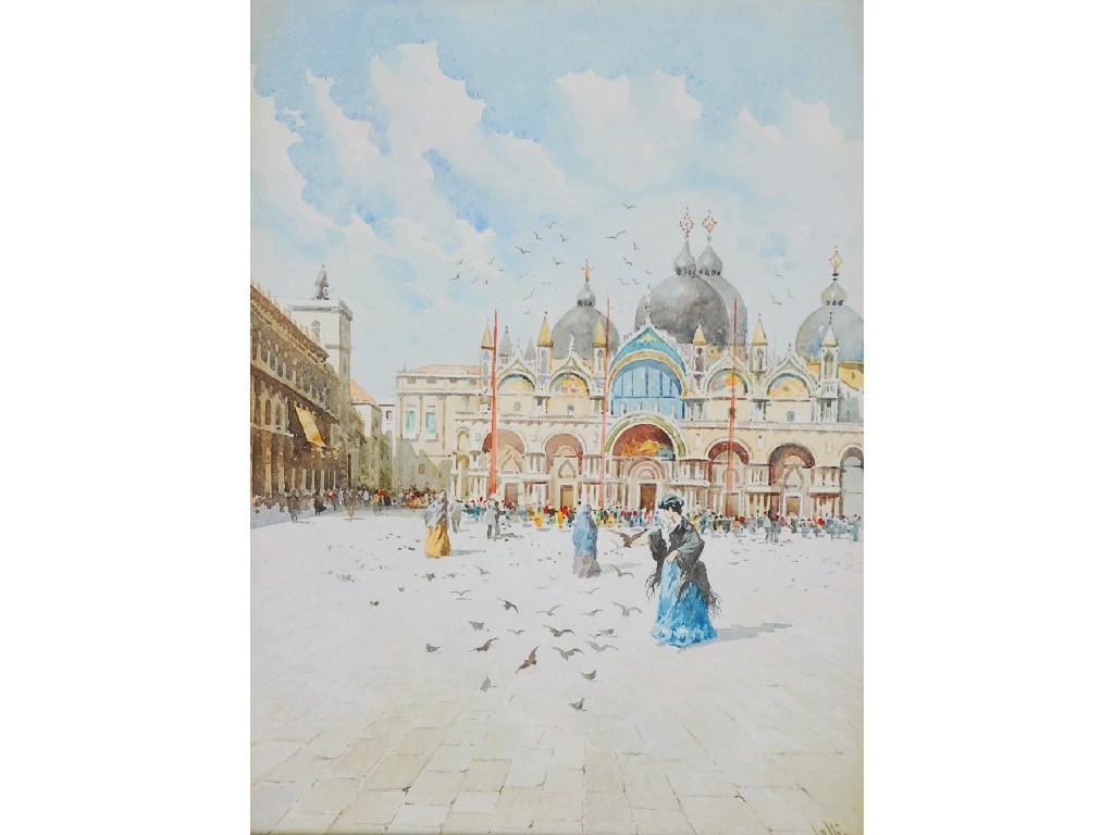 Appraisal: LOLLI twentieth century WATERCOLOUR St Mark's Square Venicesigned x cm