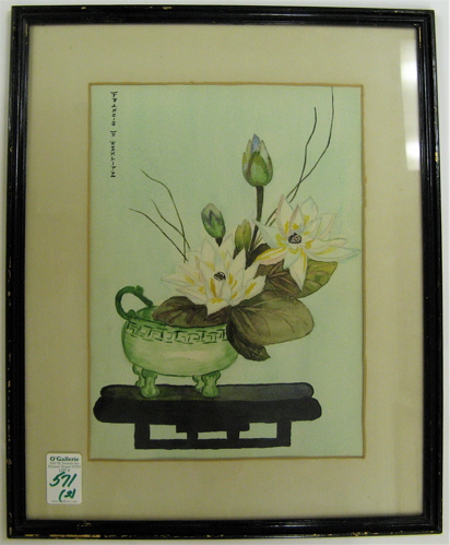 Appraisal: TWO CHINESE WATERCOLORS from the 's each a still life