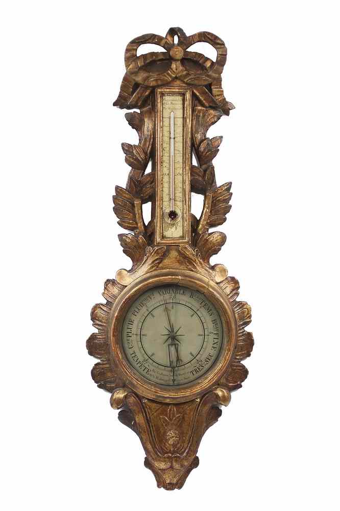 Appraisal: FRENCH BAROMETER - th c French Carved Giltwood Barometer with