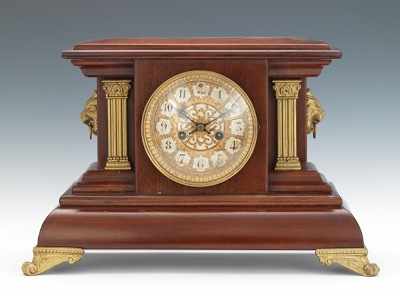 Appraisal: A Waterbury Scipio Day Mantel Clock ca Mahogany-stained wood case