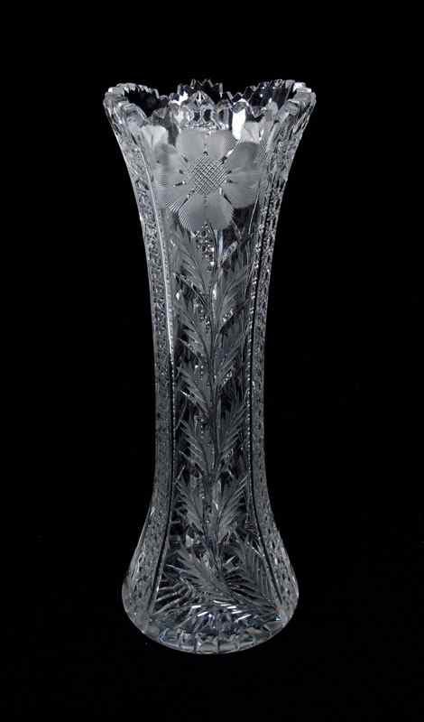 Appraisal: AMERICAN BRILLIANT CUT GLASS VASE ''