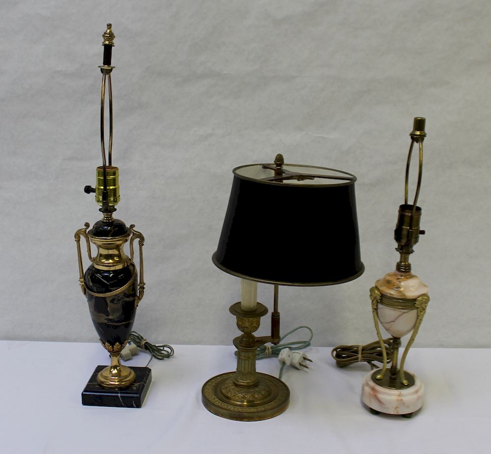 Appraisal: Lot of Antique Bronze Lamps To inc From an Old