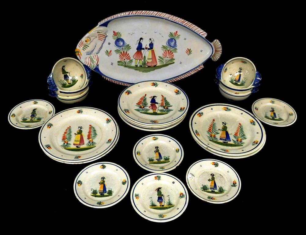 Appraisal: CERAMICS Quimper France for R H Stearns Co twenty one