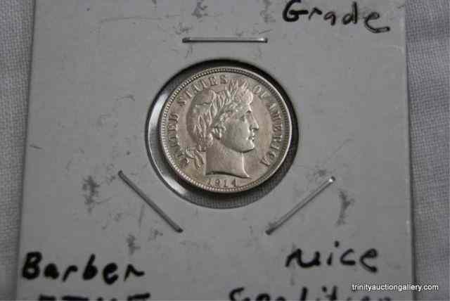 Appraisal: D Silver Barber cent Dime CoinWith great details and in