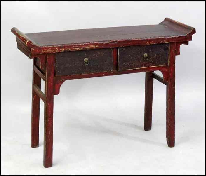 Appraisal: TWO DRAWER ALTAR TABLE H '' W '' D ''