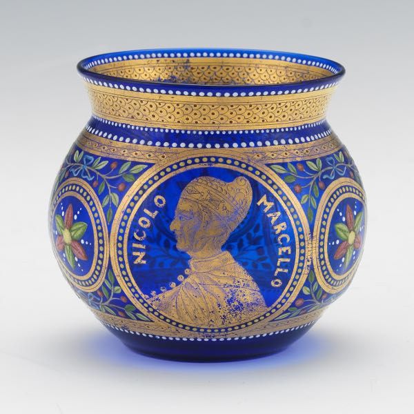 Appraisal: COBALT BLUE AND GILT VASE MANNER OF LOBMYER x Cobalt