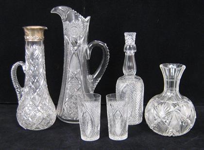 Appraisal: Six piece group of brilliant cut glass Including two pitchers