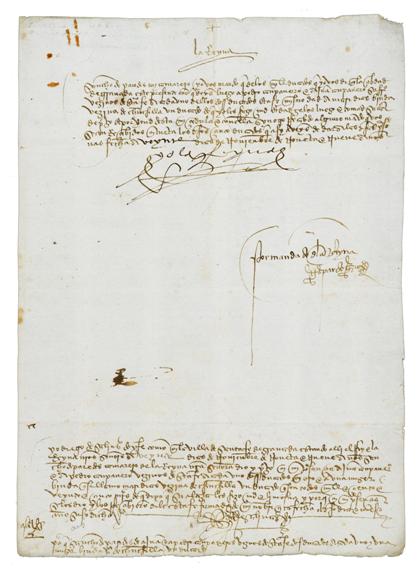 Appraisal: piece Letter Signed Isabella I Queen of Spain Nov p