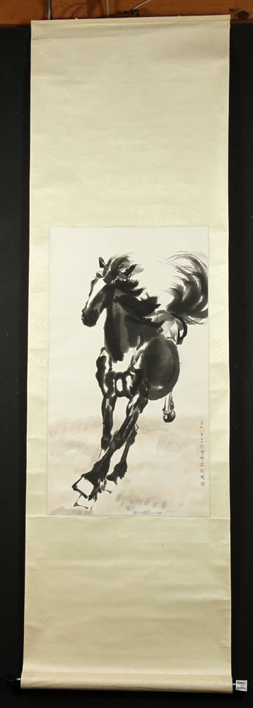 Appraisal: - Chinese Scroll Painting Chinese scroll painting of a horse