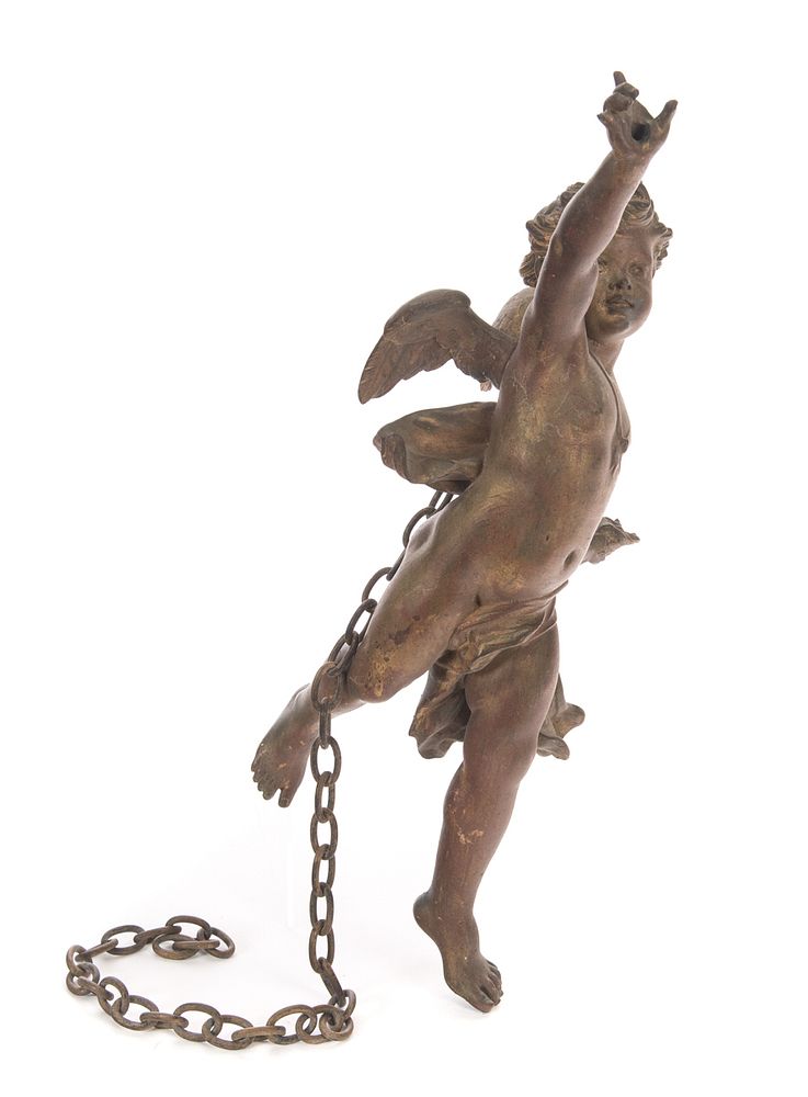 Appraisal: Victorian Cupid Gas Light Fixture Victorian Cupid Gas Light Fixture