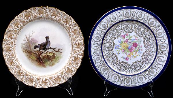 Appraisal: Two Royal Worcester cabinet plates together with four gilt decorated