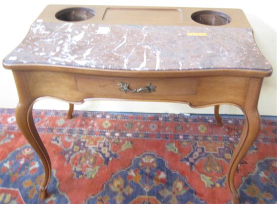 Appraisal: EMPIRE STYLE MAHOGANY WRITING DESK Two white and mauve marble